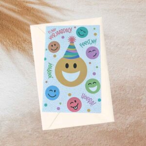 Verras met een verjaardagskaart op Aruba